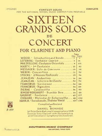 16 grand solos de concert clarinet with piano Epub